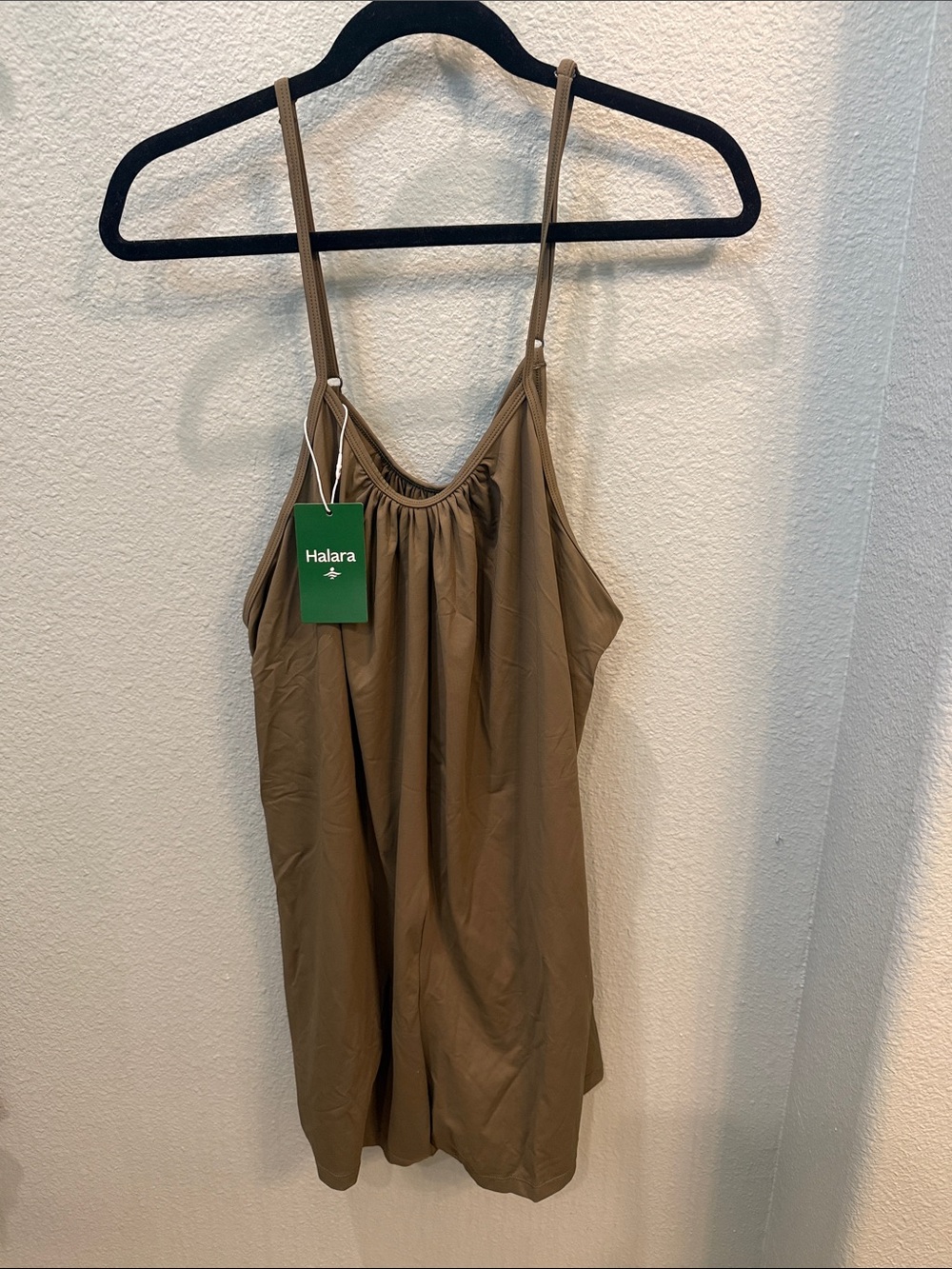 HALARA Spaghetti Pocket Solid Wide Leg Casual Jumpsuit Green Large NWT